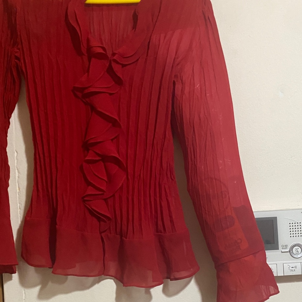 Style & Co. Red Ruffled Blouse Open to Offers! - Picture 4 of 14